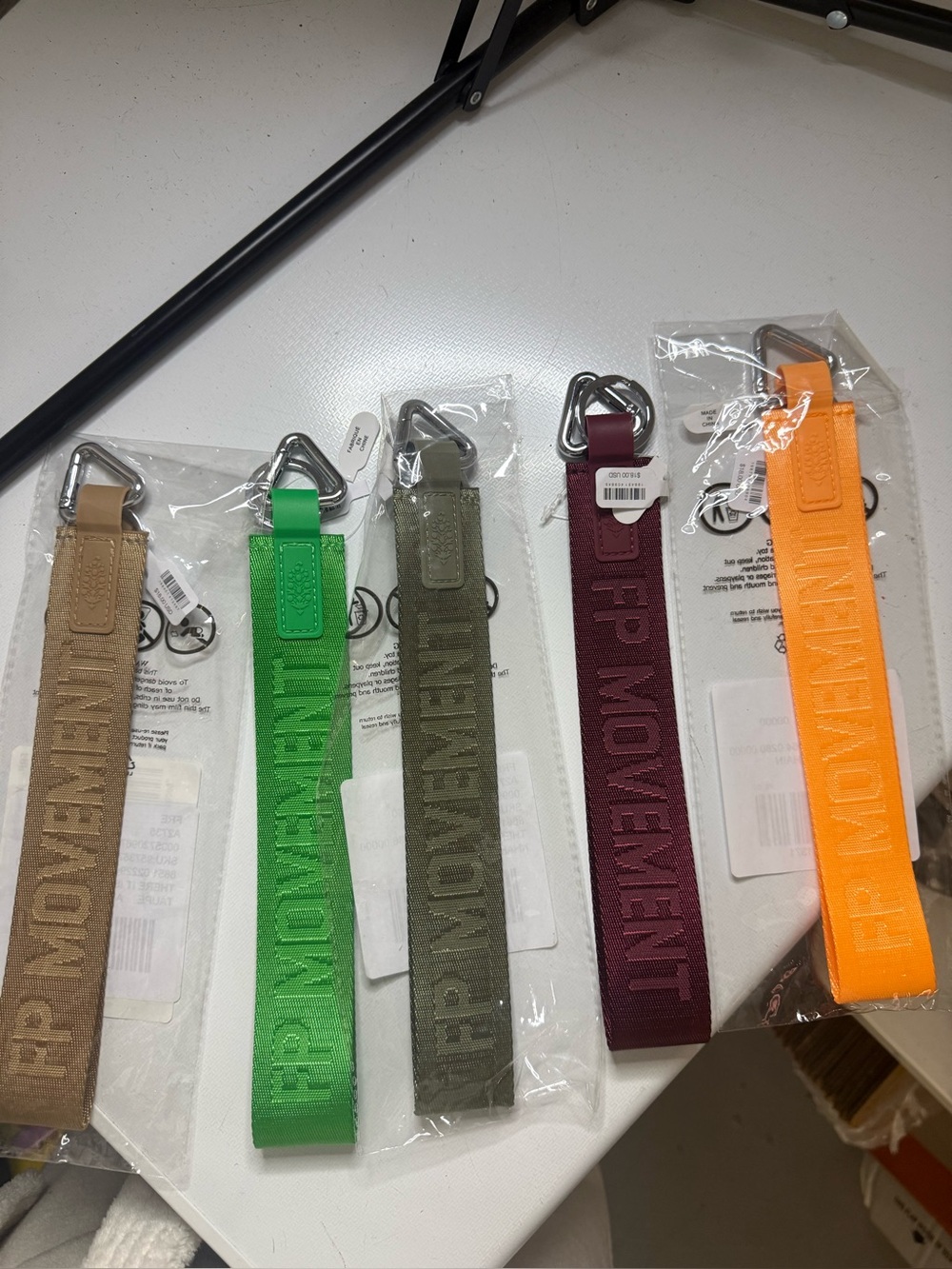 NWT FP Movement Keychain Strap in Olive, Orange, Tan, & Maroon